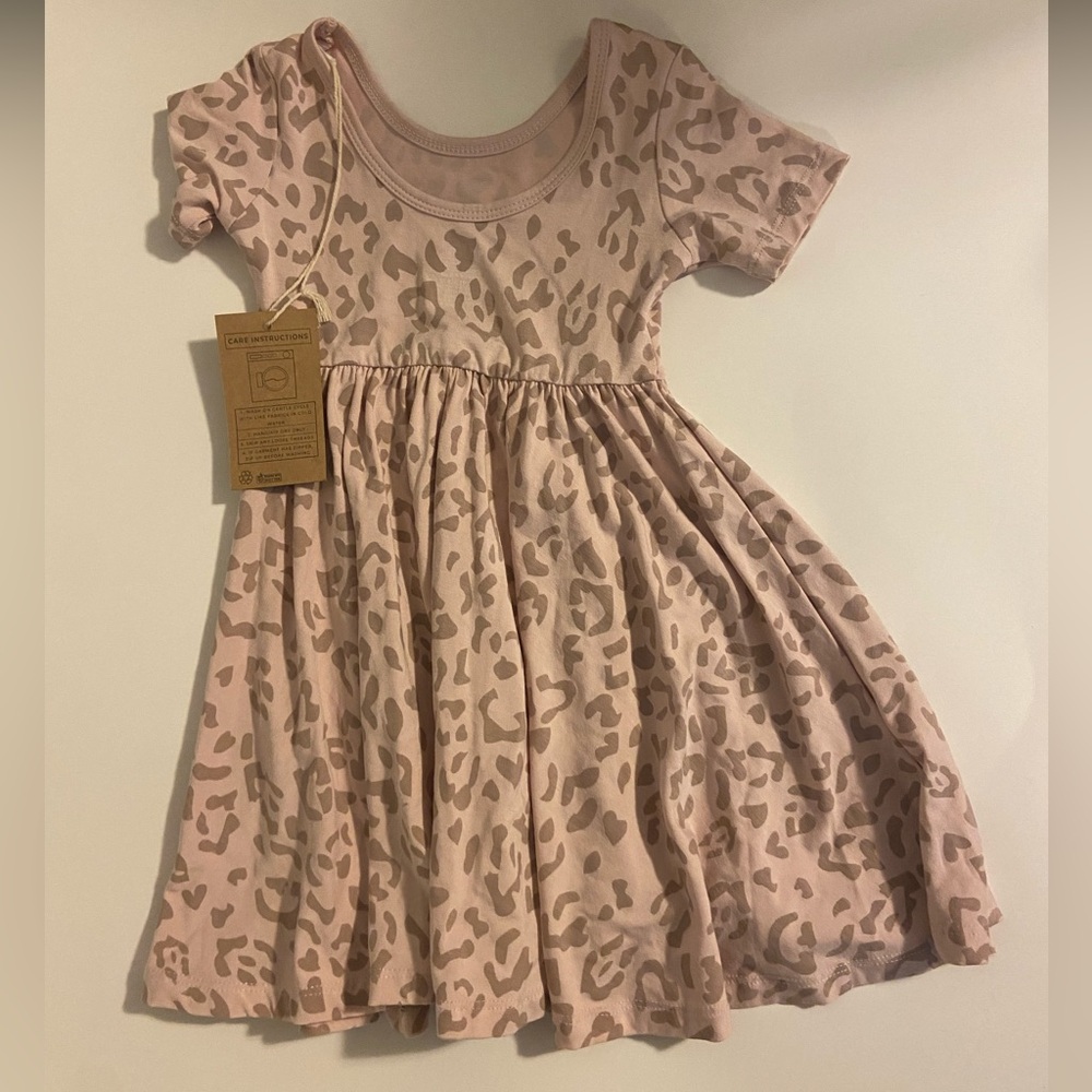 BNWT Kyte Baby twirl dress in Blush Leopard
